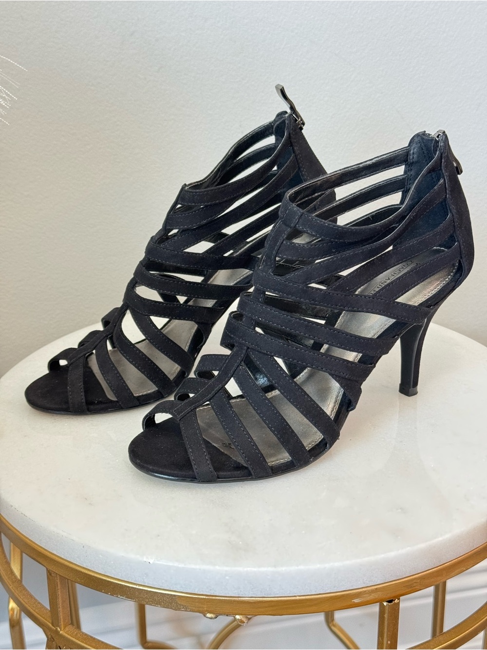 Coach and Four Black Strappy Cage Heels